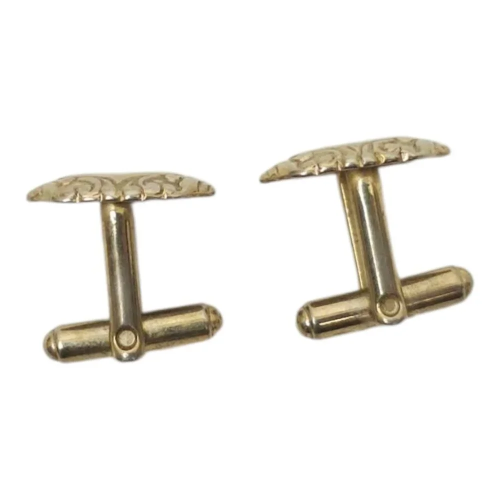 Swirled Scroll Cufflinks Silver Tone Men Vintage MCM Jewelry Accessory